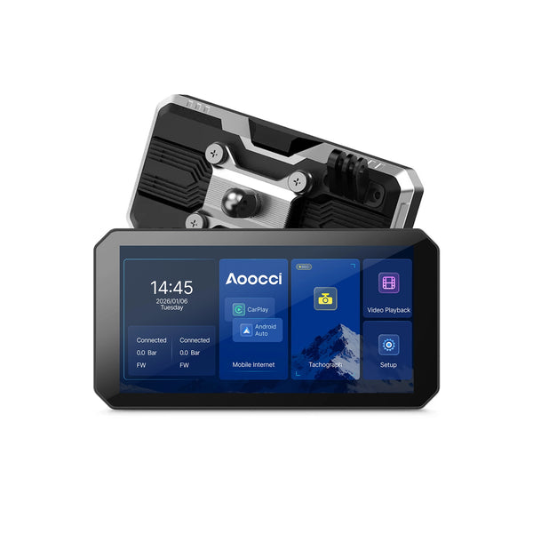 C9 Pro Max Motorcycle Front & Rear Camera with Wireless CarPlay